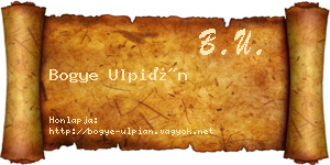 Bogye Ulpián névjegykártya